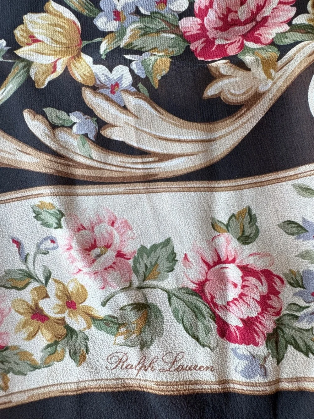 VTG Ralph Lauren Sheer Silk Scarf 33